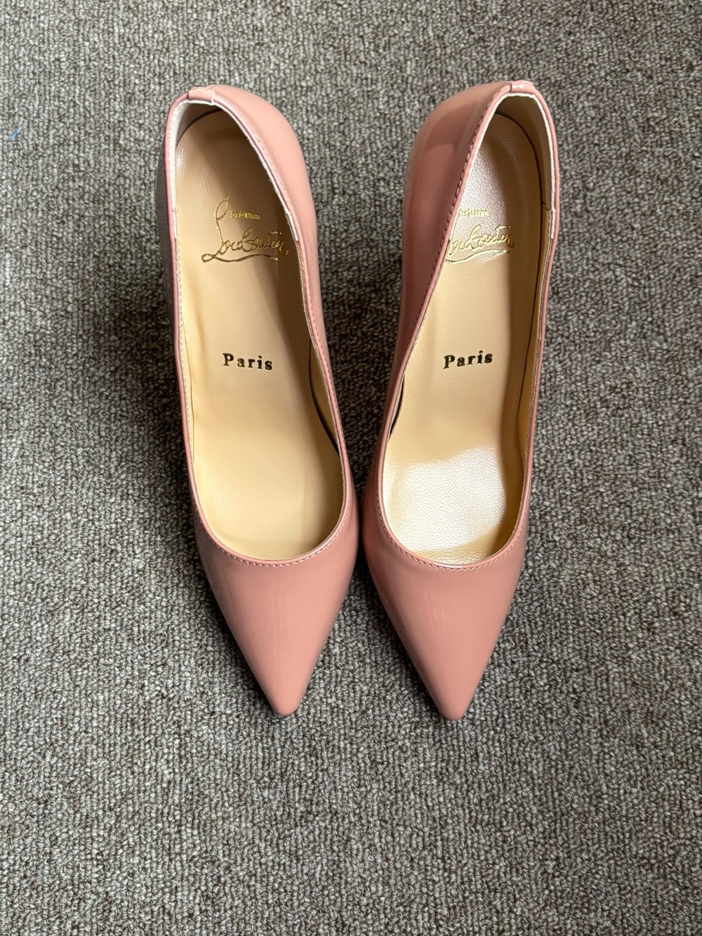 Christian Louboutin Kate 100 Blush Nude Pumps Size 8 EU 38 Red Sole Heels
